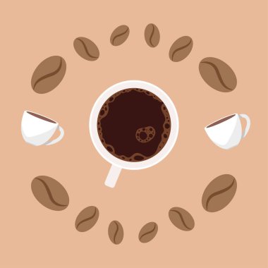 Kahve fincanı ve tohum tasarımı