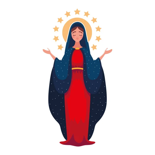 Saint Virgin Mary Icon Isolated — Stock Vector