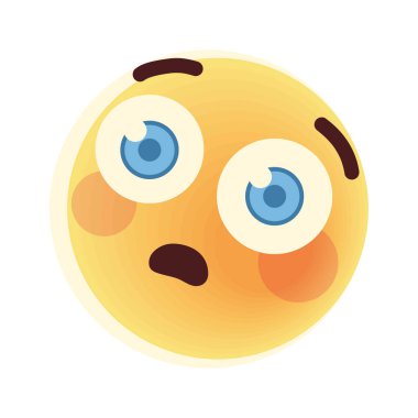 Şaşırtıcı emoji simgesi izole vektörü