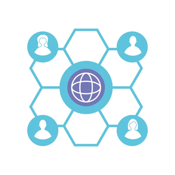 Global Networking Data Connection Icon — Image vectorielle