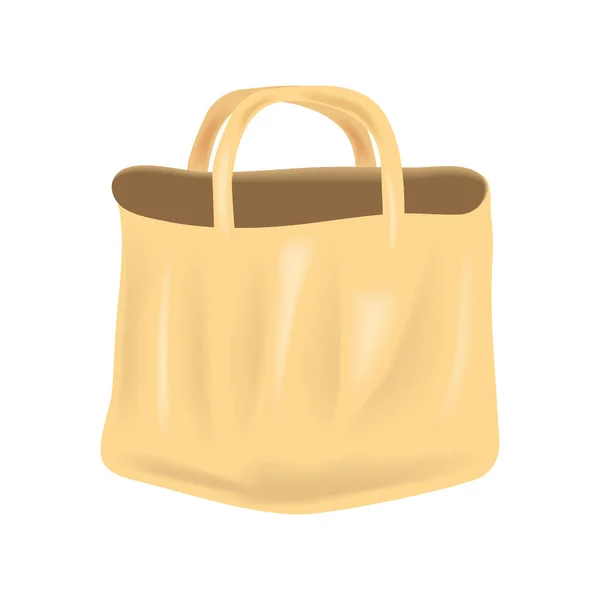 Empty Fabric Bag Template Icon — Stock Vector
