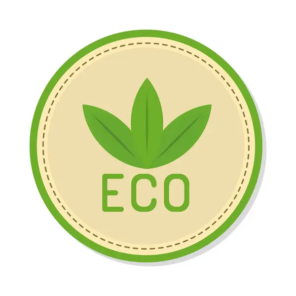 Label Eco Icon Isolated — Διανυσματικό Αρχείο