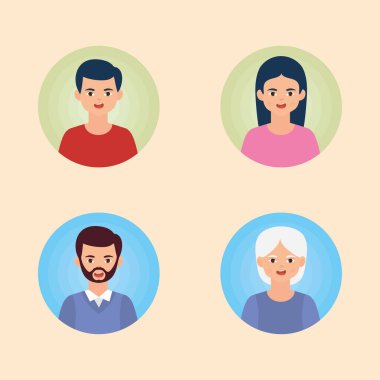 ikonlar erkek ve dişi avatar tasarımı