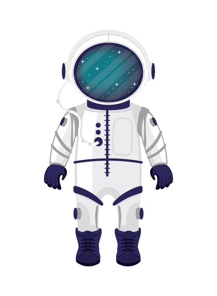 Weltraum Astronaut Anzug Ikone Isoliert — Stockvektor