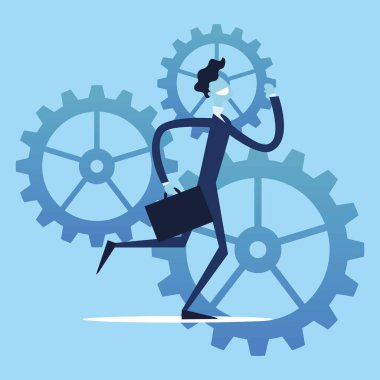 çalışan işadamı ve şanzıman düzeni