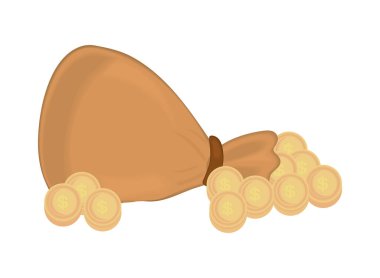 Bozuk para simgesi içeren para çantası izole edildi