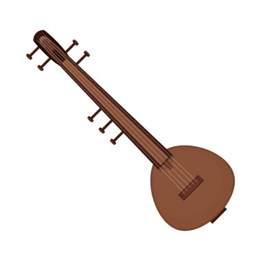 sitar musical instrument icon isolated