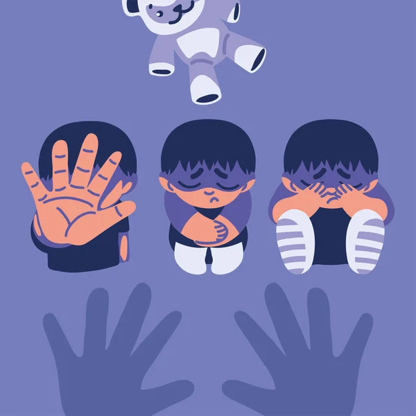 Icons Child Abuse Prevention — Vetor de Stock