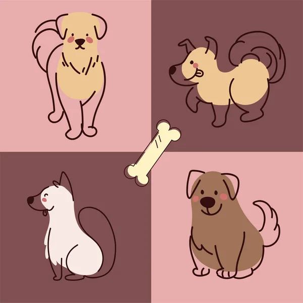 Icons Set Dogs Bone — Image vectorielle