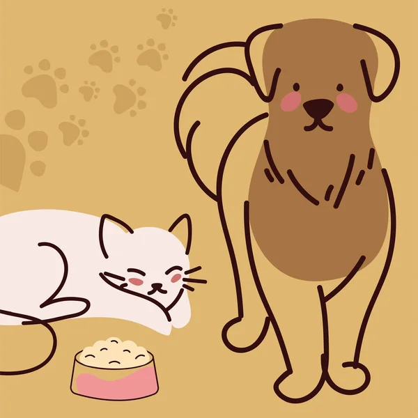 Dog Cat Food Pets — Archivo Imágenes Vectoriales