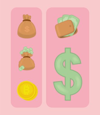 simge koleksiyonu para vektör düzeni