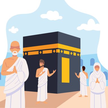 Müslümanlar Mekke 'de namaz kılıyor.