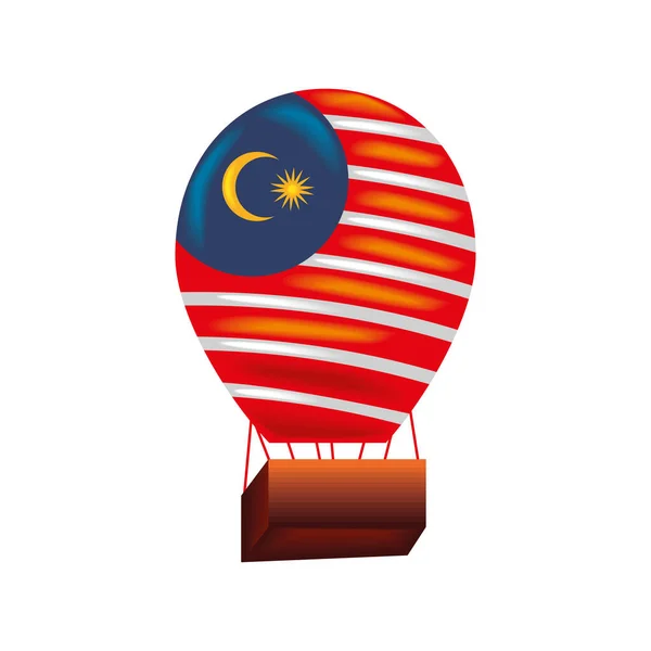 Air Balloon Malaysian Flag Icon — Stock Vector