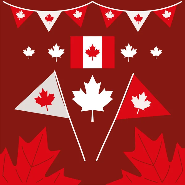 加拿大日爱国庆祝设计 — 图库矢量图片
