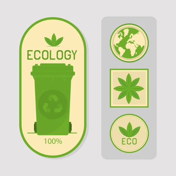 Ecology Recycle Label Set — Stockvektor