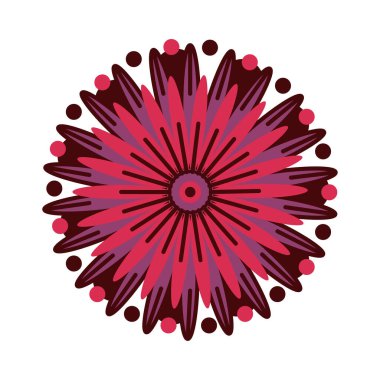 Mandala çiçek süsü simgesi izole edildi