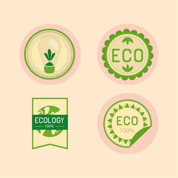 Etiqueta Etiqueta Ecológica Conjunto — Vector de stock