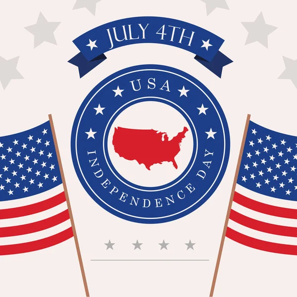 July 4Th Usa Independence Day Poster — Wektor stockowy