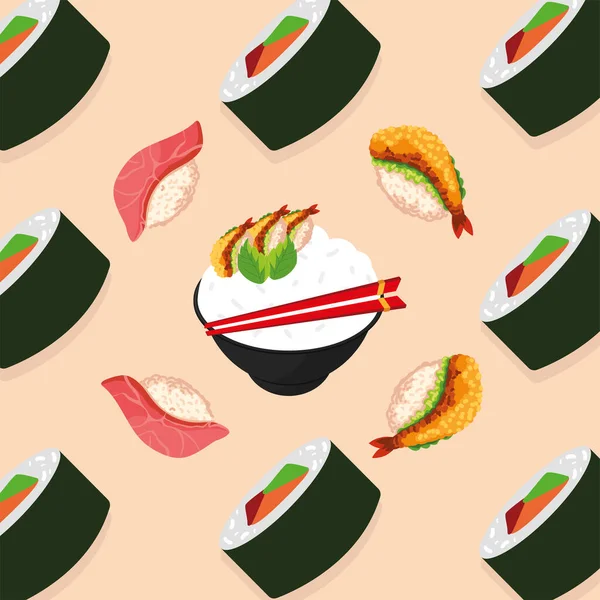 Pattern Japanese Food Style Layout — Image vectorielle
