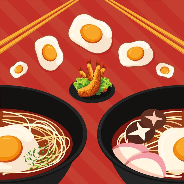 Japanese Food Delicious Menu Design — ストックベクタ