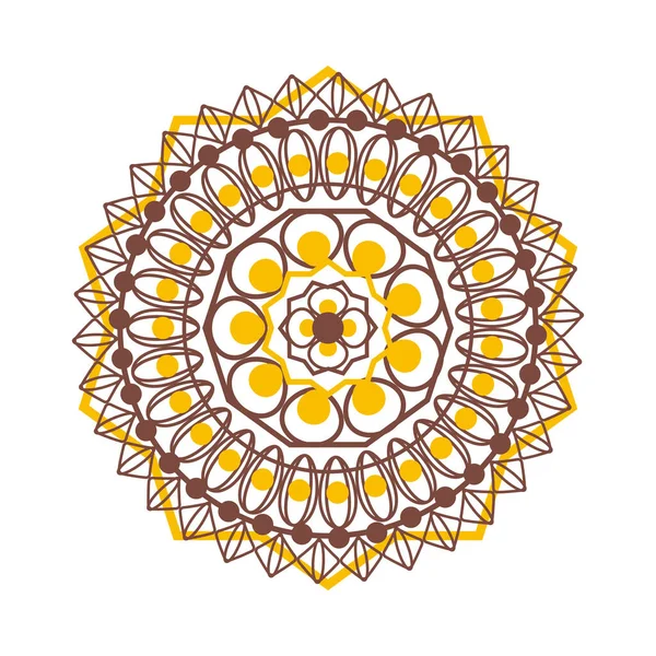 Mandala Decor Design Icon Isolated — Archivo Imágenes Vectoriales