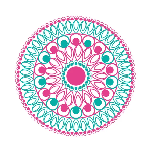 Diseño Del Círculo Mandala Icono Aislado — Archivo Imágenes Vectoriales