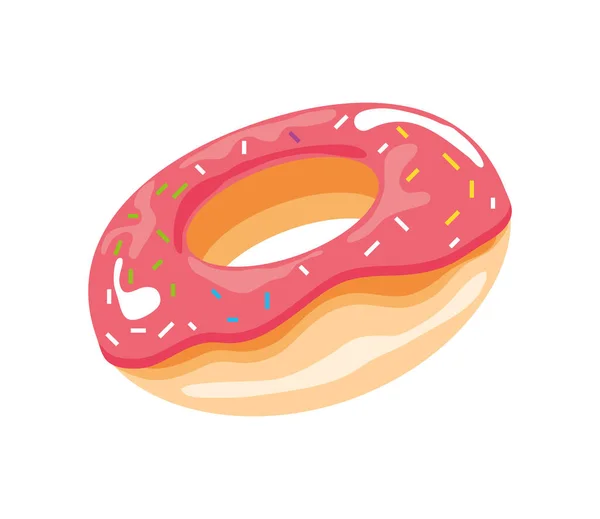 Donut Fast Food Ikone Isoliert — Stockvektor