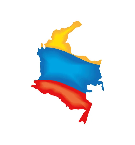 Flagga Och Karta Över Colombia Ikonen — Stock vektor