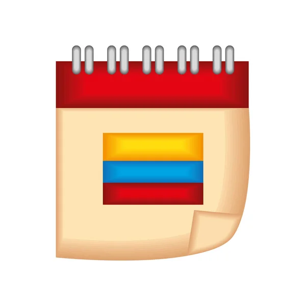 Colombia Independence Day Calendar Icon Isolated — Stock vektor