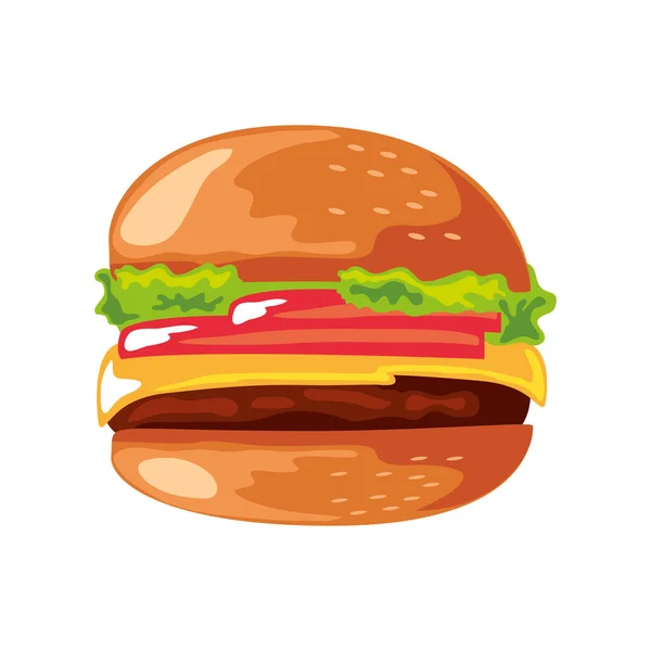 Hambúrguer Ícone Fast Food Isolado — Vetor de Stock