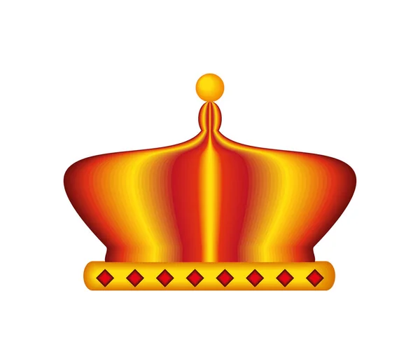 Goldene Krone Königshaus Ikone Isoliert — Stockvektor