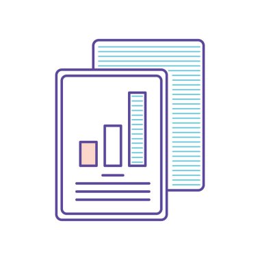 pazarlama istatistik simgesi izole edildi