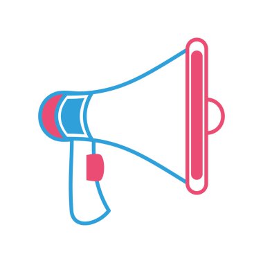 megafon düz simge izole edilmiş daire