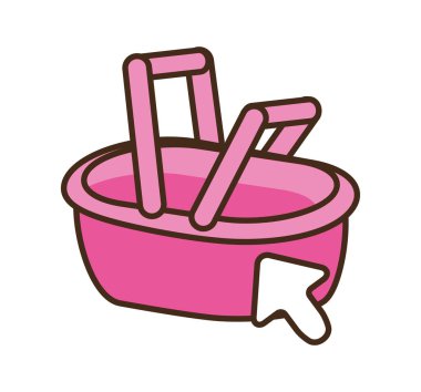 çevrimiçi alışveriş sepeti simgesi izole edildi