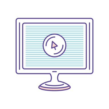 pazarlama bilgisayar video simgesi izole edildi