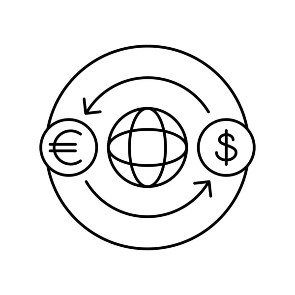 世界通貨取引所のアイコンは — ストックベクタ