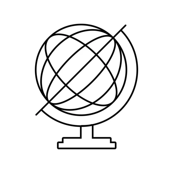 World Globe Map Line Icon Isolated — Stock Vector