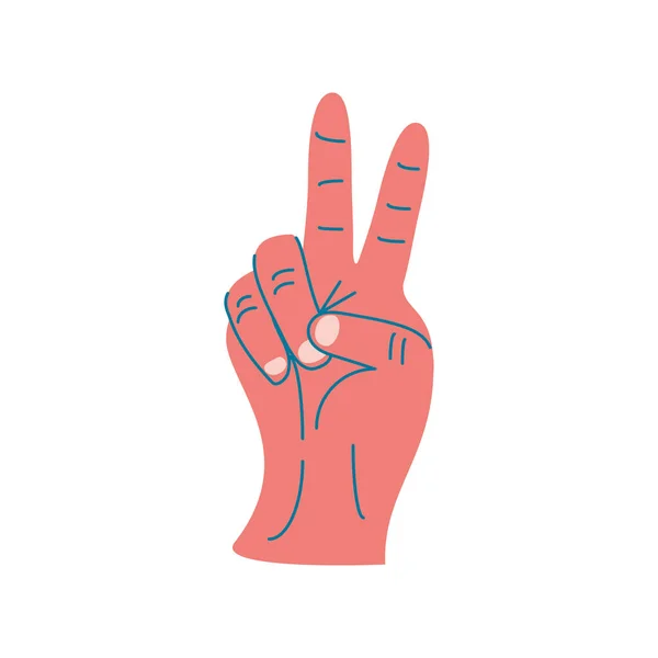 Raised Hand Peace Love Design Icon — Stock Vector