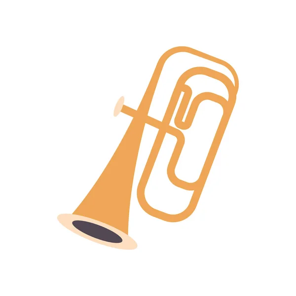 Trompeta Instrumento Musical Icono Aislado — Vector de stock