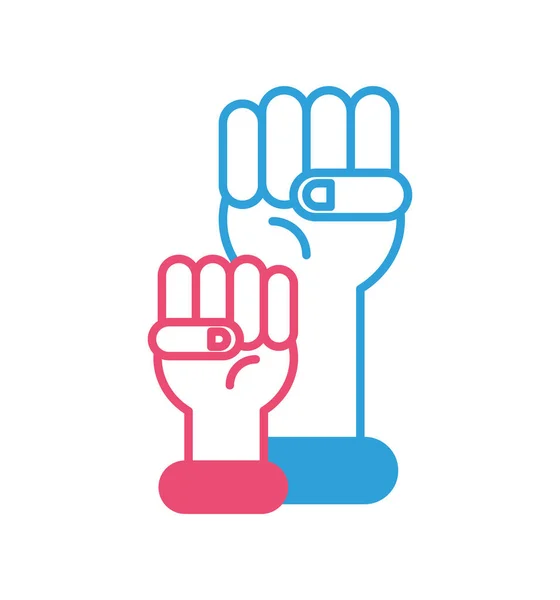 Human Hands Fist Icon Isolated Flat — Stock Vector