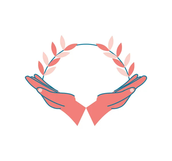 Mírumilovné Ruce Symbol Ikona Izolované — Stockový vektor