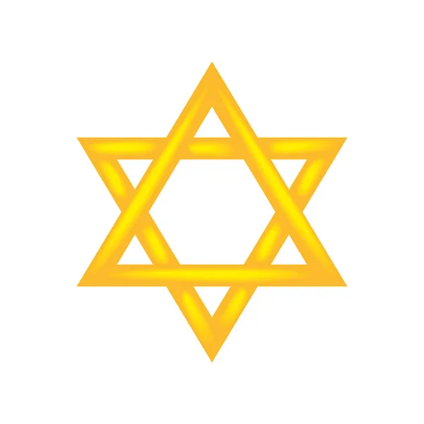 Ikon Simbol Bintang Jewish Terisolasi - Stok Vektor