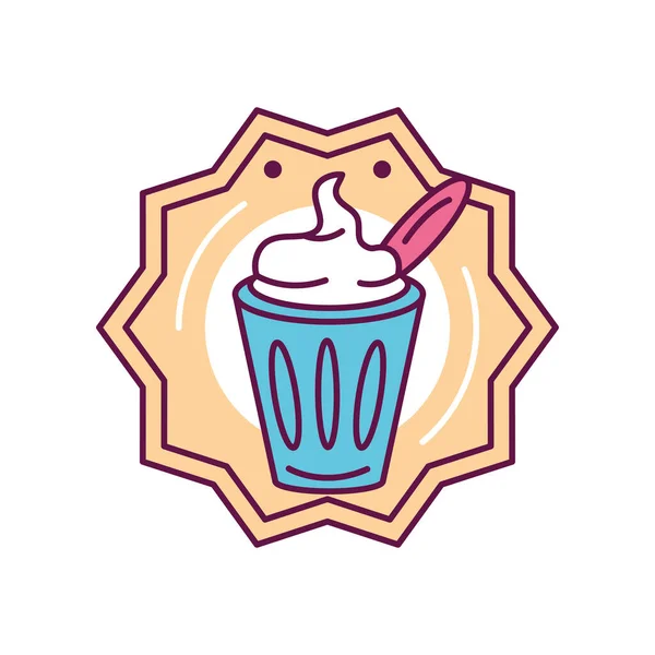 Smoothie Cool Food Label Icon — Stockvektor