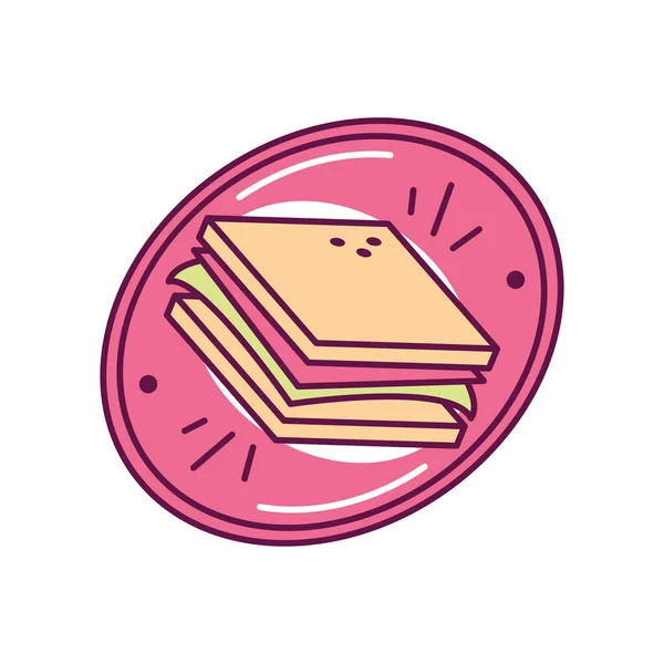 Απομονωμένο Εικονίδιο Ετικέτας Τροφίμων Σάντουιτς — Διανυσματικό Αρχείο