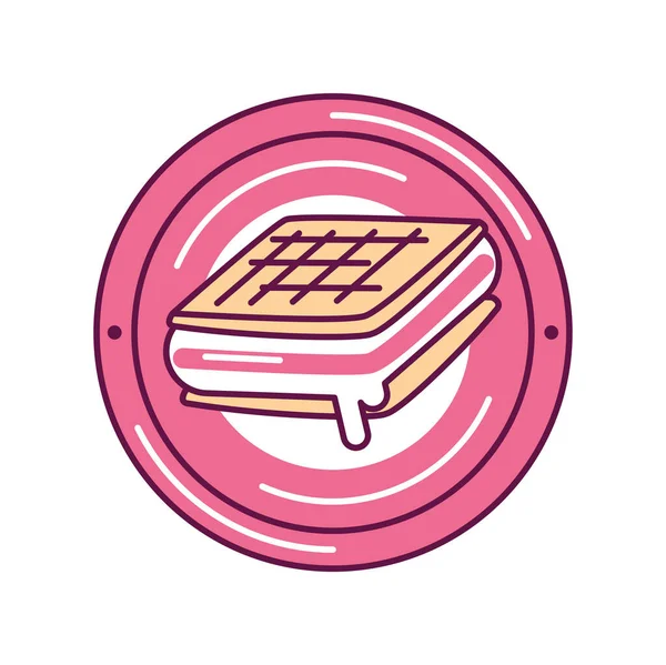 Ikona Zmrzliny Cookie Izolované — Stockový vektor