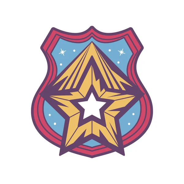 Espacio Estrella Fugaz Sello Icono Retro — Vector de stock