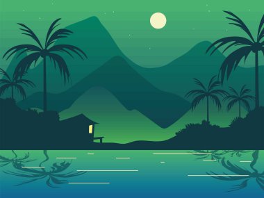 Tropikal plaj ve dağlar