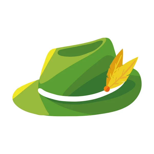 Icona Cappello Verde Germania Isolato Piatto — Vettoriale Stock