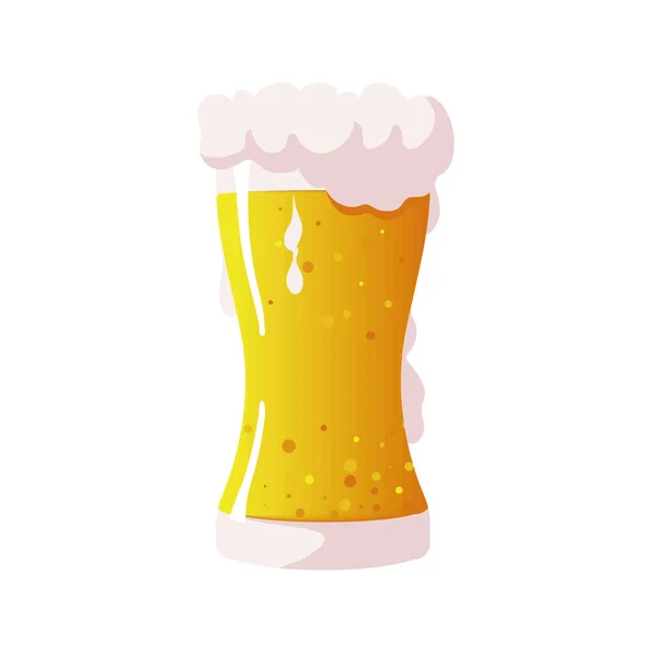 Bierglas Trinkt Ikone Isoliert Flach — Stockvektor