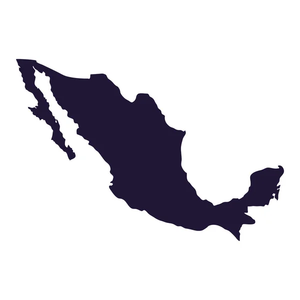 Carte Mexique Icône Isolé — Image vectorielle